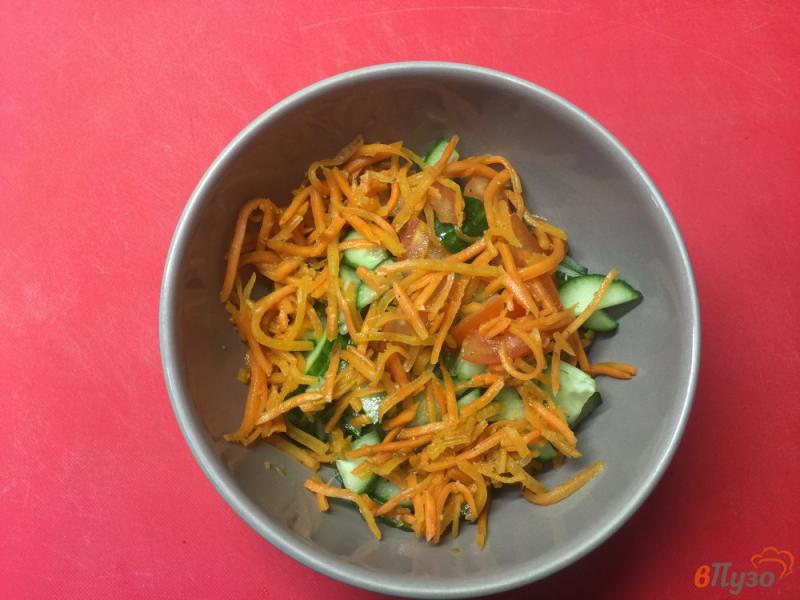 Фото приготовление рецепта: Салат из овощей с морской капустой шаг №3