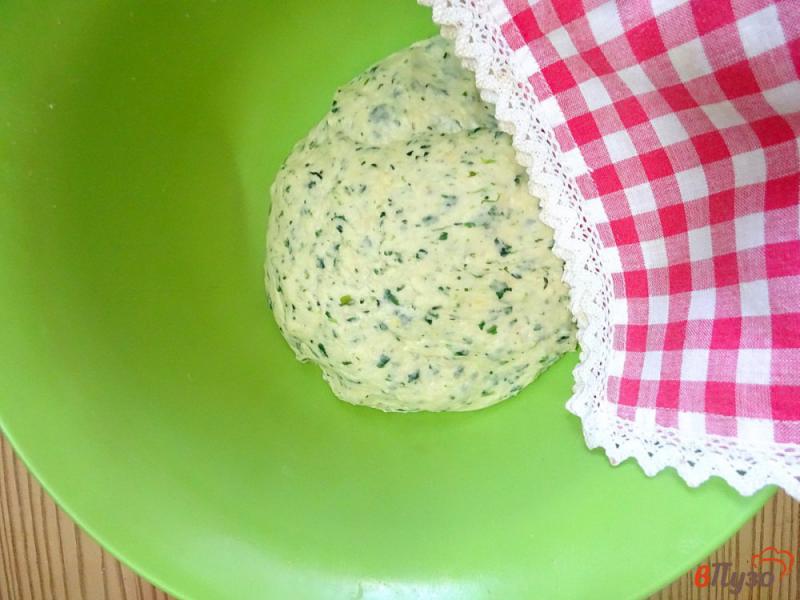 Фото приготовление рецепта: Зелёные пельмени со шпинатом и мясной начинкой шаг №4