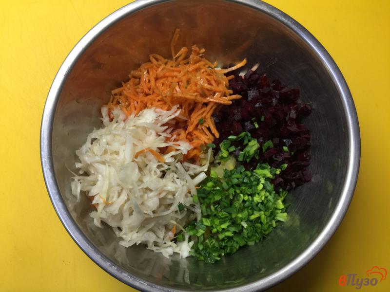 Фото приготовление рецепта: Винегрет с корейской морковью шаг №6