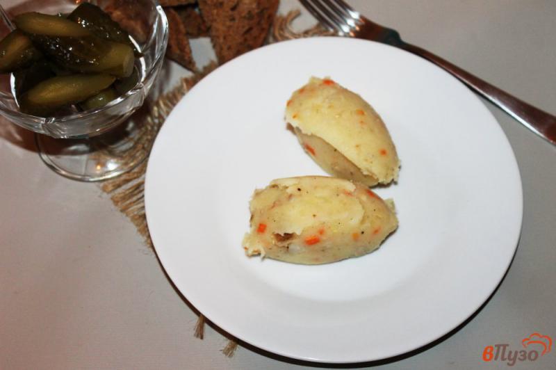 Фото приготовление рецепта: Картофельное пюре со шпиком и морковью по - деревенски шаг №7