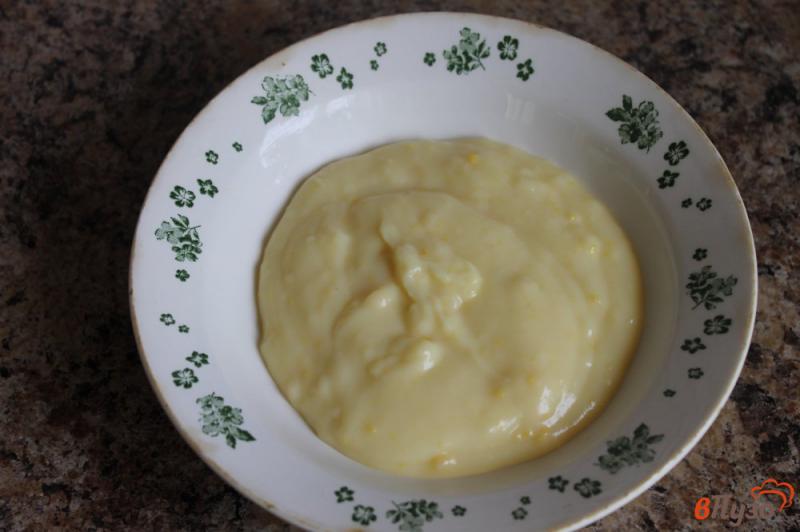 Фото приготовление рецепта: Торт Наполеон с заварным кремом и арахисом шаг №7