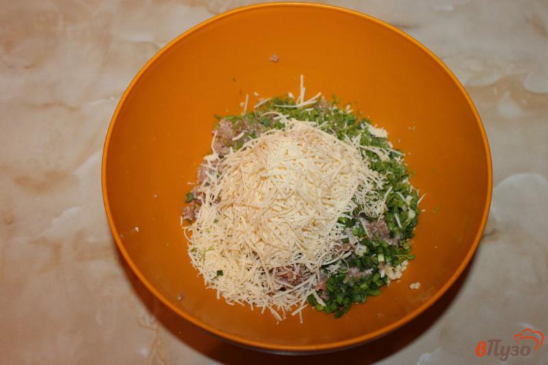 Фото приготовление рецепта: Котлеты из куриного мяса с зеленым луком и сыром шаг №4