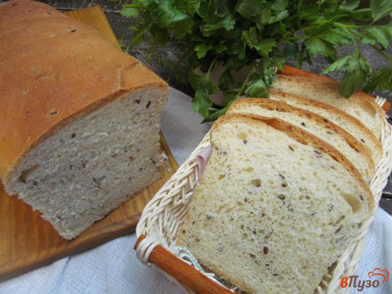 Фото приготовление рецепта: Оливковый хлеб с семенами льна и тимьяном шаг №10