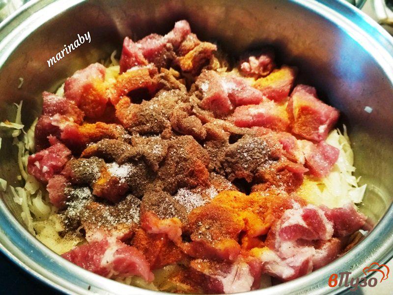Фото приготовление рецепта: Бигус  с мясом и черносливом шаг №3