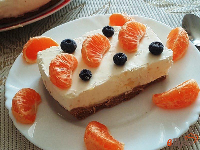 Фото приготовление рецепта: Апельсиновый торт-мороженое шаг №8