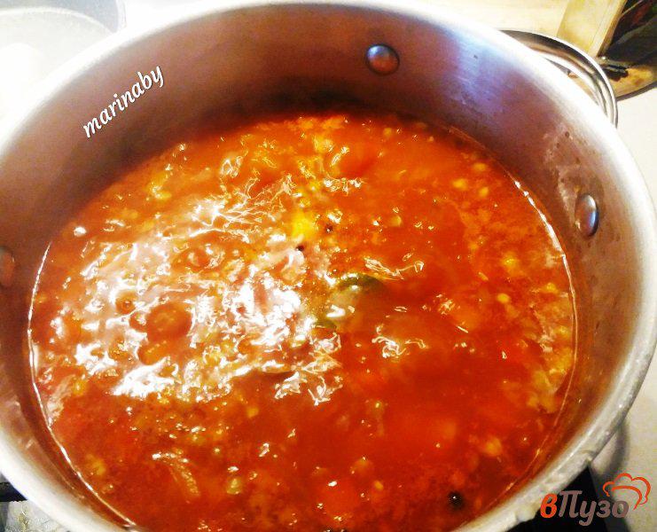 Фото приготовление рецепта: Томатный суп из чечевицы шаг №8