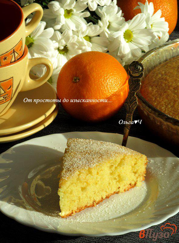 Фото приготовление рецепта: Постный апельсиновый манник шаг №6