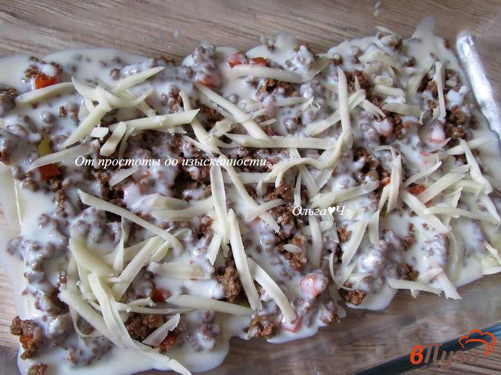 Фото приготовление рецепта: Мясная лазанья с адыгейской солью шаг №8
