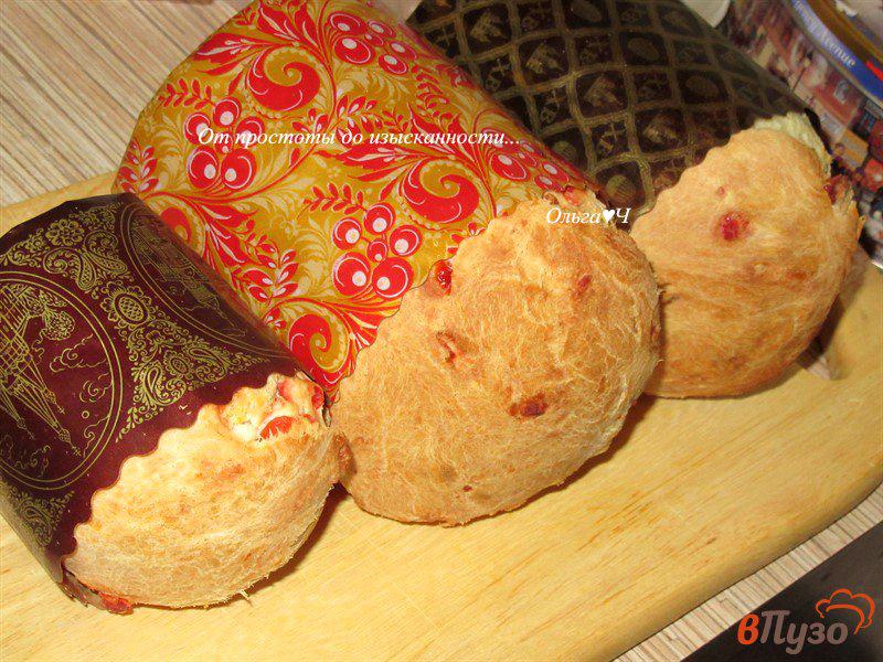 Фото приготовление рецепта: Пасхальные куличи с вишней и мандариновой цедрой шаг №10