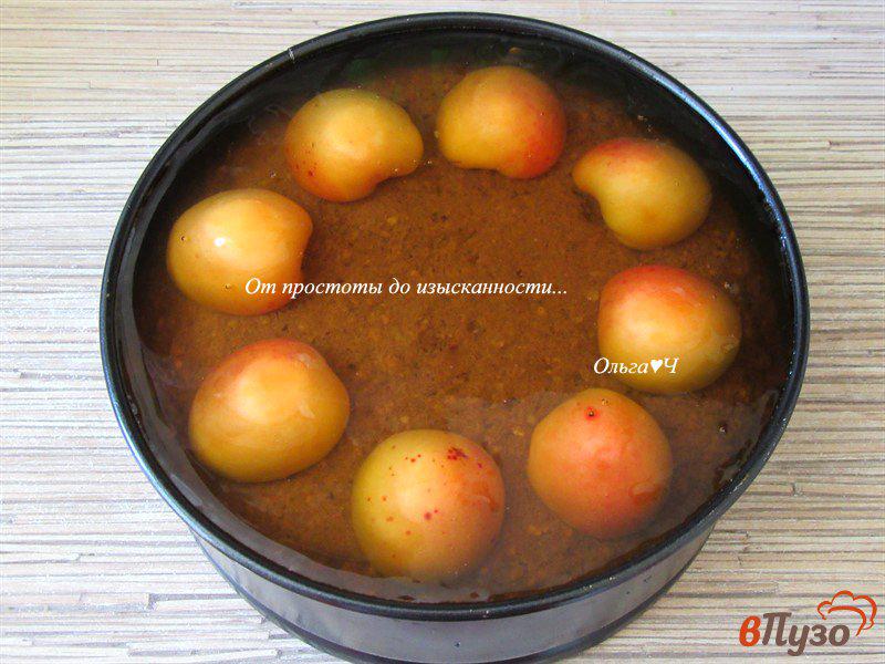 Фото приготовление рецепта: Шоколадный торт с вишневым муссом и абрикосами в желе шаг №10