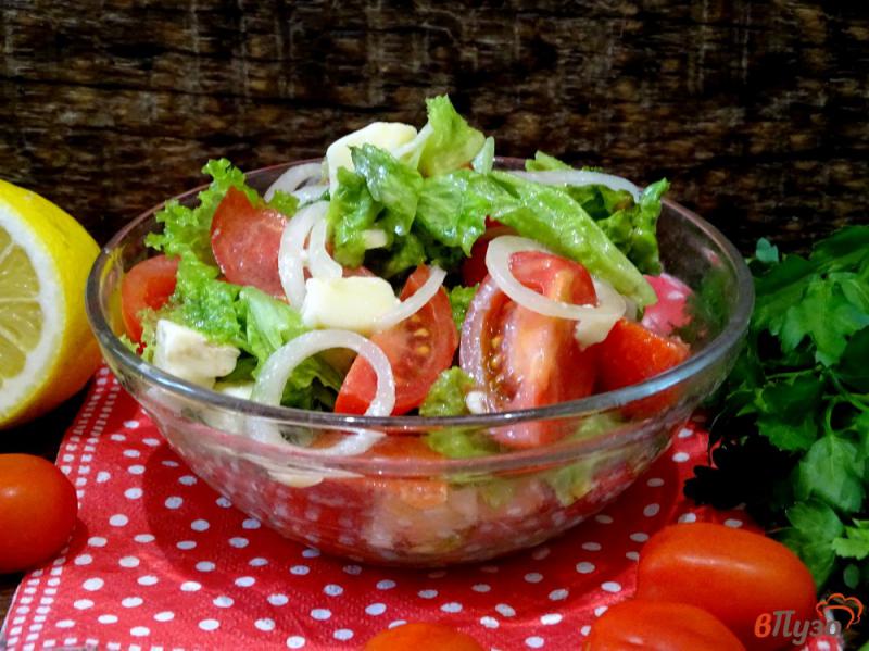 Фото приготовление рецепта: Салат из горгонзолы и помидоров шаг №7