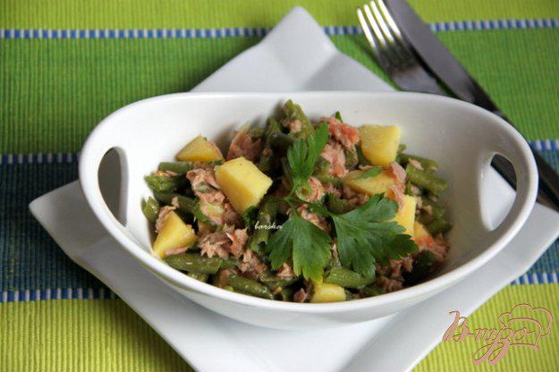фото рецепта: Ensalada de verano  Салат из спаржевой фасоли, картофеля, тунца