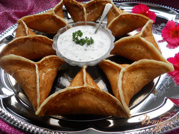 фото рецепта: Арабские блины Катаеф с грибами и сыром