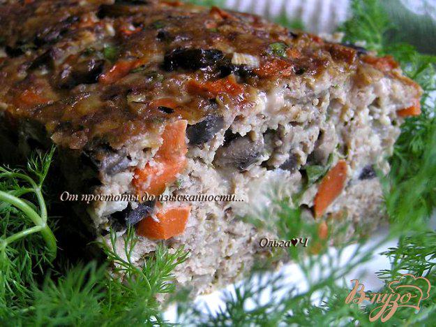 фото рецепта: Мясной террин с грибами, овощами и овсяными хлопьями