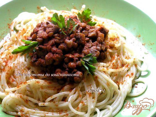 фото рецепта: Спагетти с чечевичным болоньезе