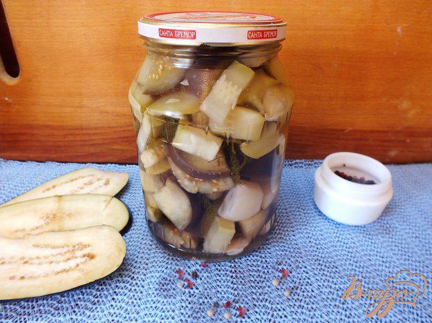 фото рецепта: Консервированный салат из кабачков и баклажанов