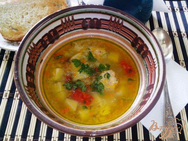 фото рецепта: Суп с индюшиными фрикадельками в мультиварке-скороварке