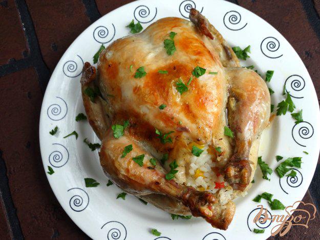 фото рецепта: Курица фаршированная рисом и болгарским перцем