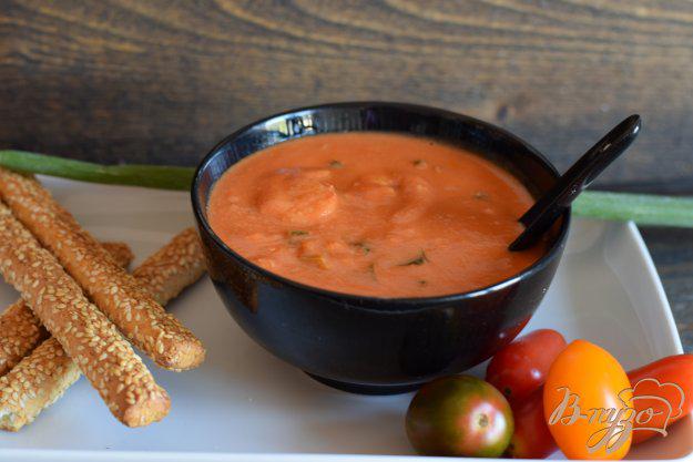 фото рецепта: Быстрый томатно- сливочный суп с креветками