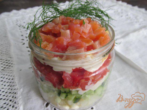 фото рецепта: Салат из семги с овощами под майонезом