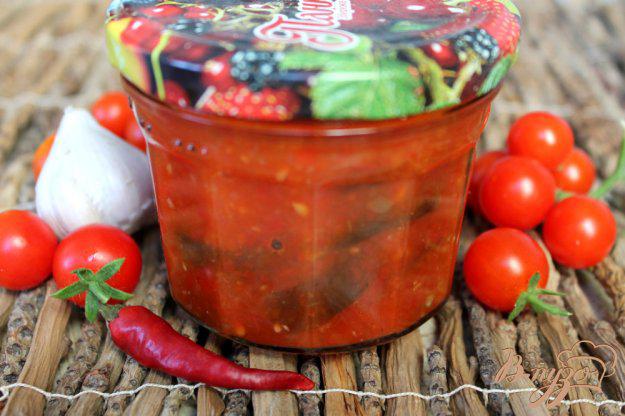 фото рецепта: Баклажаны в остром томатном соусе на зиму