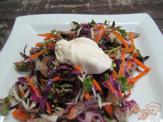 фото рецепта: Капустный салат с языком