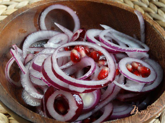 фото рецепта: Салат из красного лука и граната к шашлыку