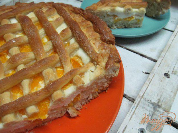 фото рецепта: Пирог с творогом и мандарином