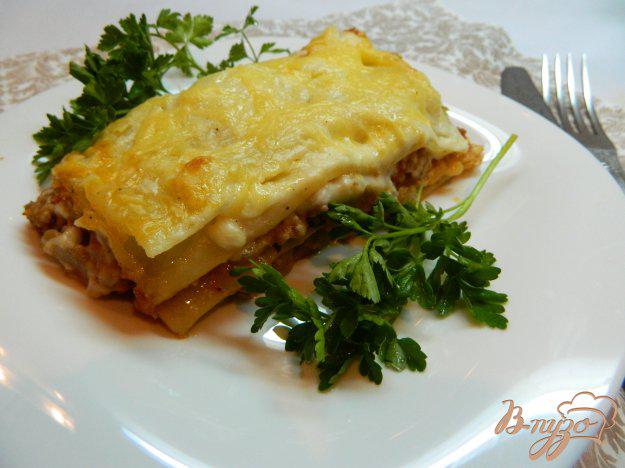 фото рецепта: Лазанья с мясом и сырным соусом