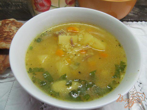 фото рецепта: Суп с рисом и тыквой на утином бульоне