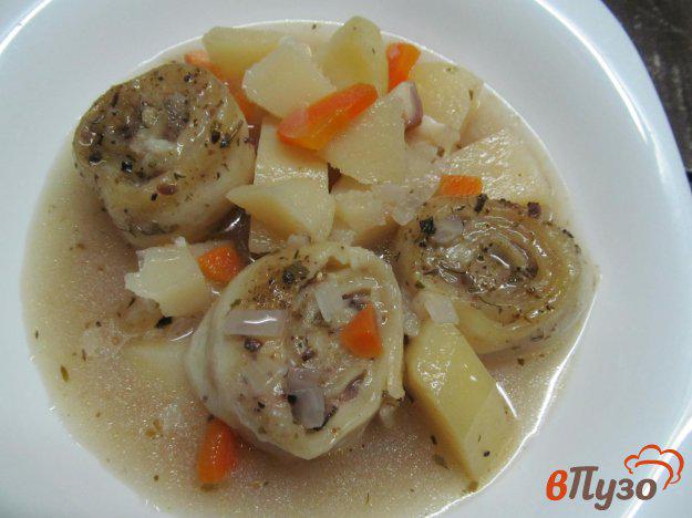 фото рецепта: Картофельный суп с ленивыми пельменями