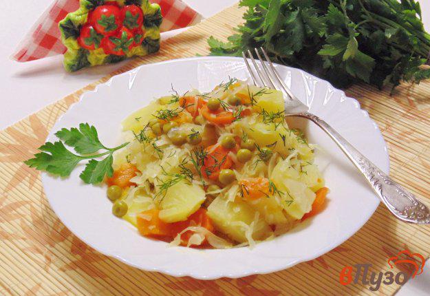 фото рецепта: Овощное рагу с тыквой и зеленым горошком