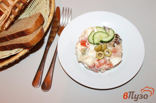 фото рецепта: Салат из печени яиц и оливок