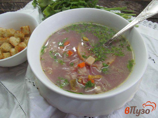 фото рецепта: Суп с красной капустой и репой