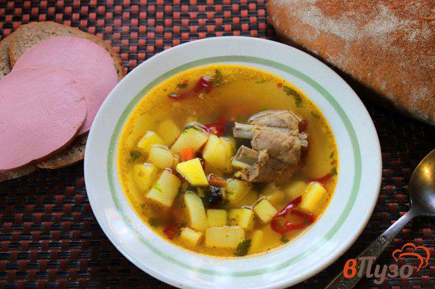фото рецепта: Картофельный суп с ребрами и болгарским перцем