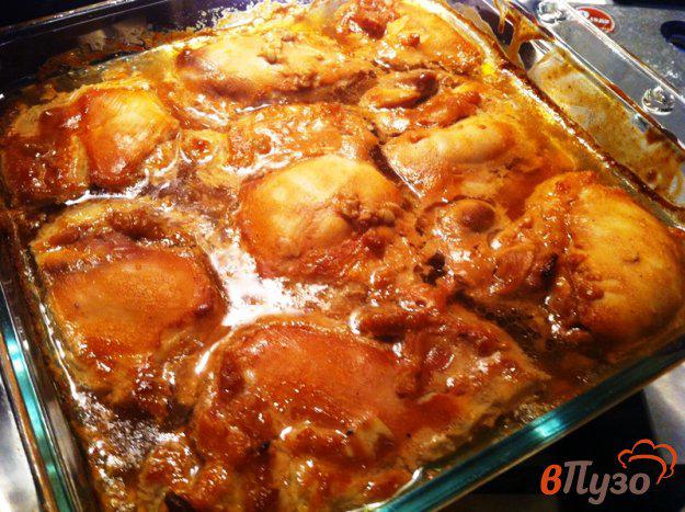 фото рецепта: Куриная мякоть с соусе барбекю, запеченная в духовке