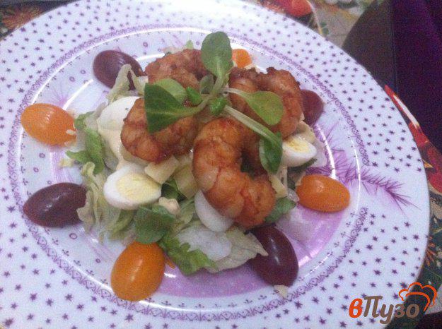 фото рецепта: Салат с креветками гриль
