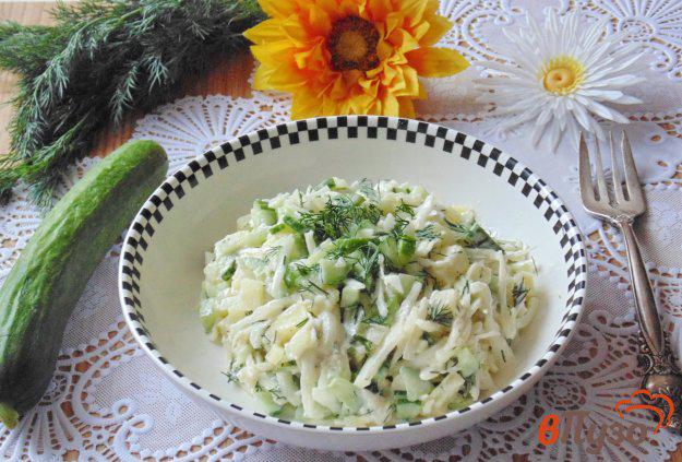 фото рецепта: Салат из свежих огурцов и картофеля