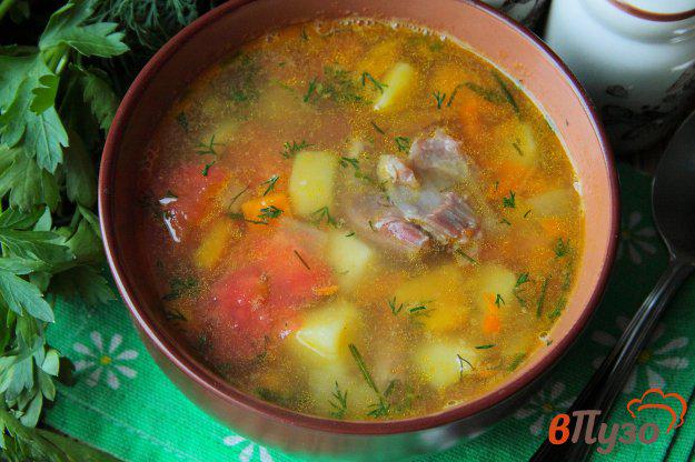 фото рецепта: Гороховый суп с запеченными овощами