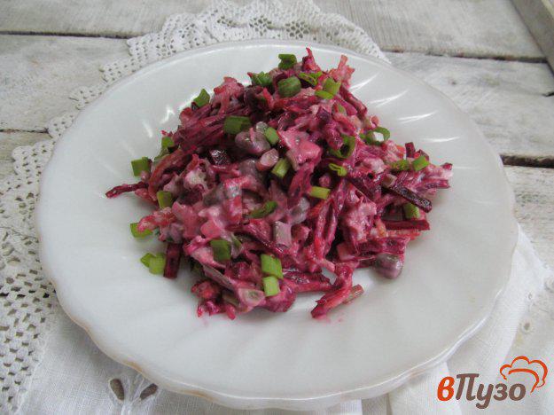 фото рецепта: Салат с жареным картофелем свеклой и мясом