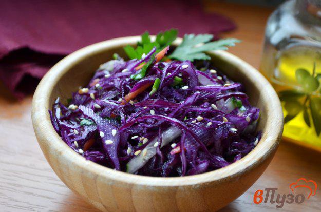 фото рецепта: Очищающий салат из краснокочанной капусты