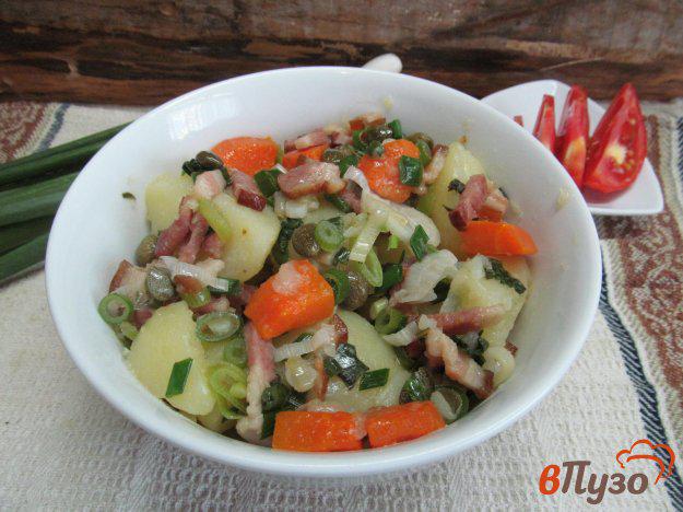 фото рецепта: Теплый овощной салат на беконе