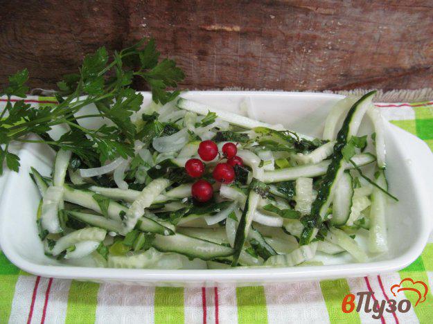 фото рецепта: Огуречный салат с луком «пикантный»