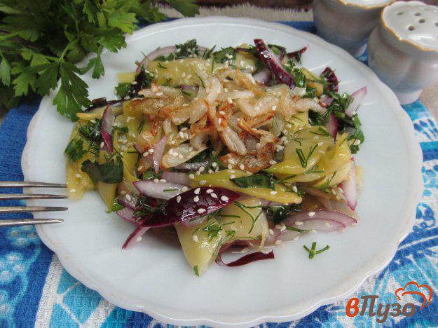 фото рецепта: Азиатский салат из плоской стручковой фасоли