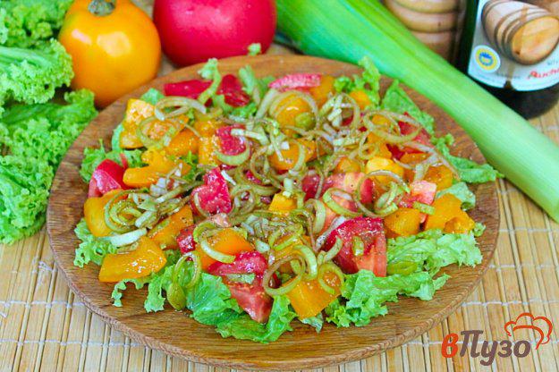фото рецепта: Салат из помидоров и лука-порея