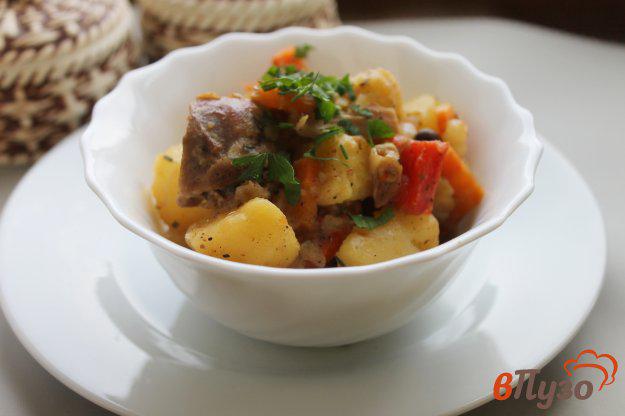 фото рецепта: Картофельное рагу с болгарским перцем и курицей