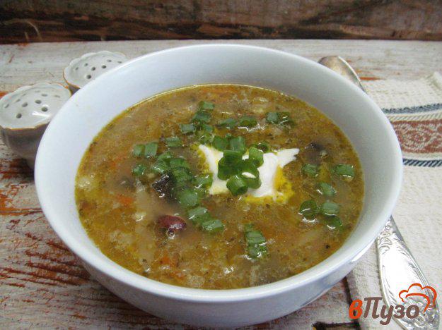 фото рецепта: Суп с квашеной капустой и фасолью