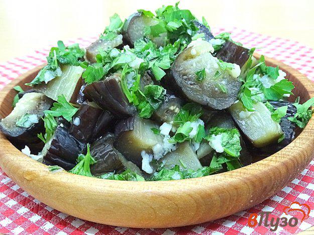 фото рецепта: Баклажаны отваренные с чесноком и зеленью