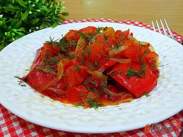 фото рецепта: Болгарский перец с помидорами на сковороде