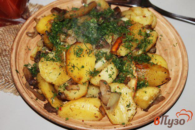 фото рецепта: Картофель с маслятами в рукаве